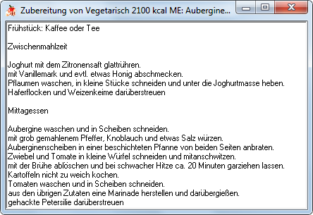 Verzehr - Zubereitungstext