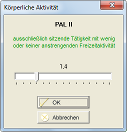 Zufuhrempfehlung - PAL-Wert