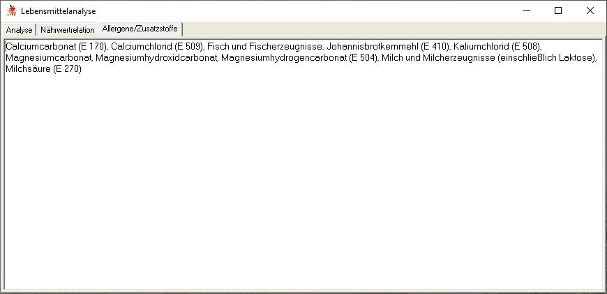 Lebensmittelanalyse - Allergene/Zusatzstoffe