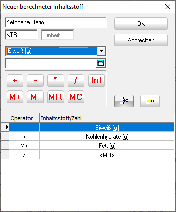 Datenbank - Inhaltsstoffe bearbeiten