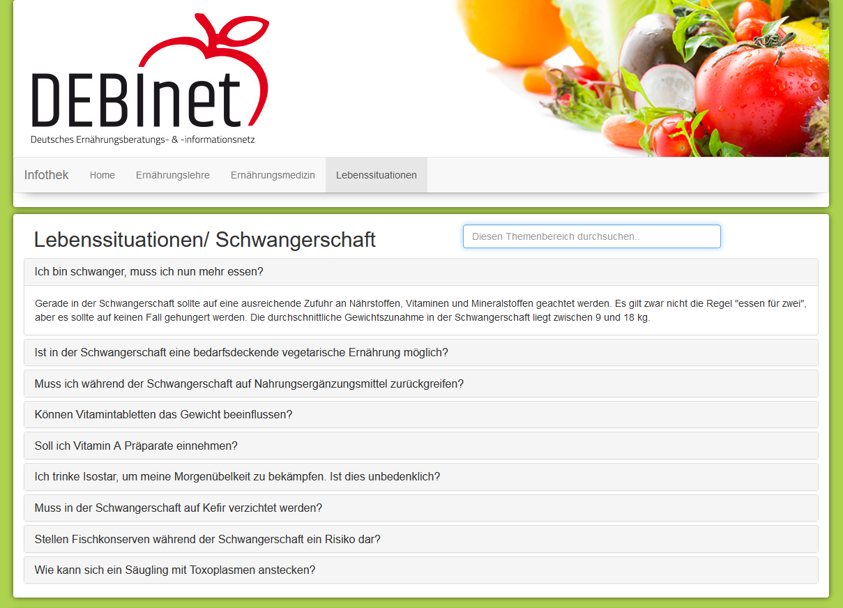 DEBInet-Infothek-Schwangerschaft