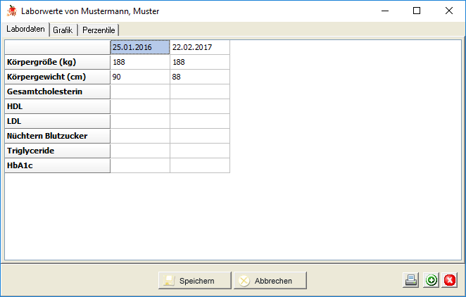 Tabelle Laborwerte