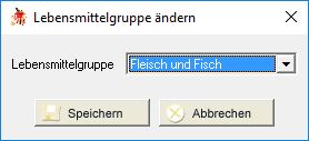 Lebensmittelgruppe ändern
